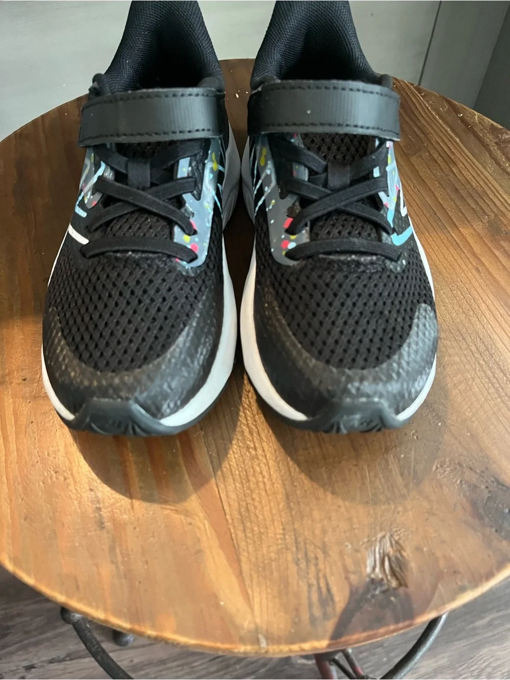 New Balance Black Kids' Sneakers with Multicolor Accents